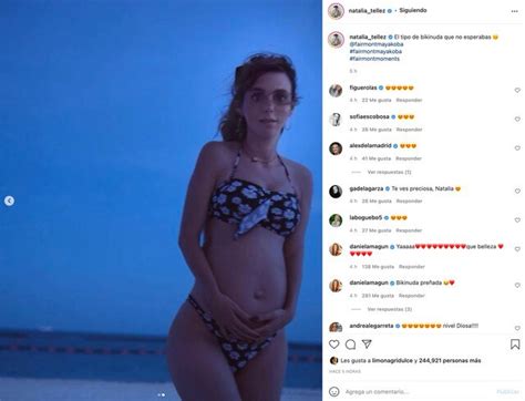Natalia Téllez luce pancita de embarazo con bikini desde la playa FOTO