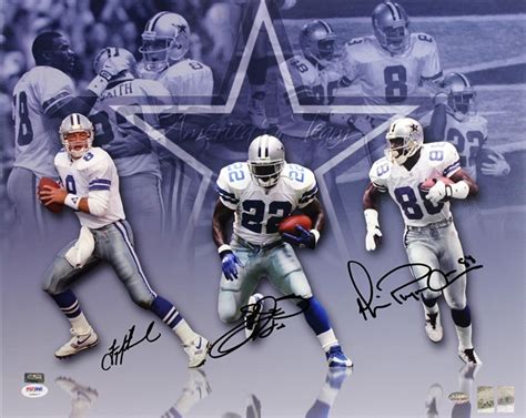 Lot Detail Cowboys Triplets Emmitt Smith Troy Aikman And Michael