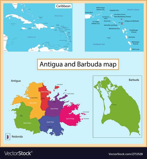 Antigua And Barbuda Map Royalty Free Vector Image