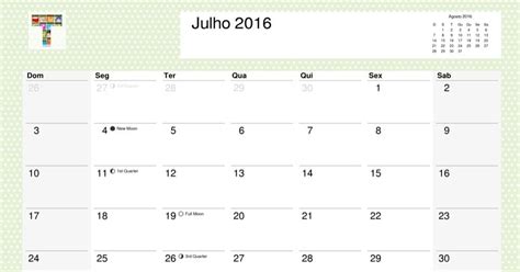 Tu Organizas Calendário De Julho E Agosto Para Impressão