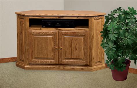 Shop our solid wood corner tv stands. Classic Corner TV Stand | Amish Solid Wood TV Stands ...