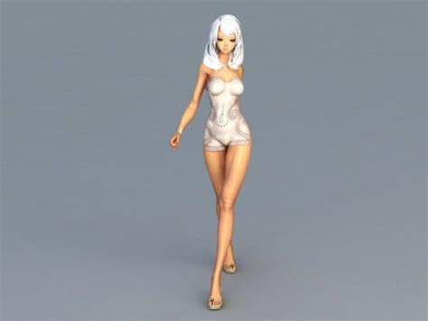 Underwear Model Girl Animated And Rigged Free 3d Model Max Vray Open3dmodel
