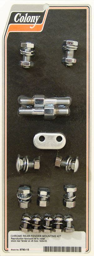 Rear Fender Mounting Bolt Kit Chrome Plated 45 Restoration Company