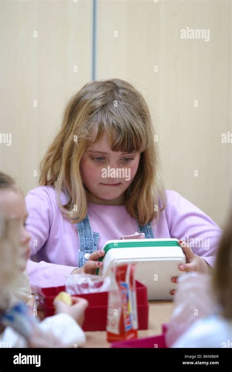 Kids Eating Packed Lunch School Lunch Program Stock Photo Alamy