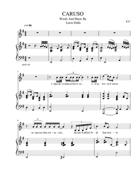 Caruso Sheet Music For Piano Voice Download Free In Pdf Or Midi