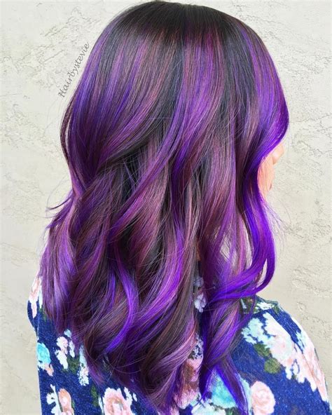 Funky hair colour for over 60s. 20 Purple Balayage Ideas from Subtle to Vibrant | Purple ...