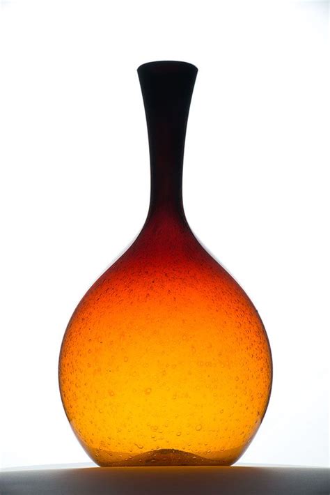 Glass Vase By Zbigniew Horbowy Fire Inside Persimmon Mid Century Design Favorite Color Teak