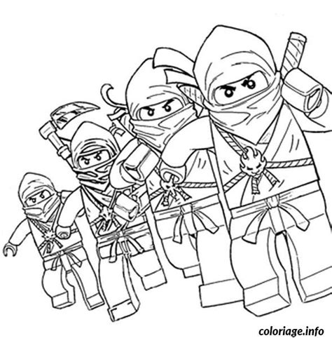 Coloriage dessin ninjago 4 ninjas Dessin à imprimer  Ninjago coloring