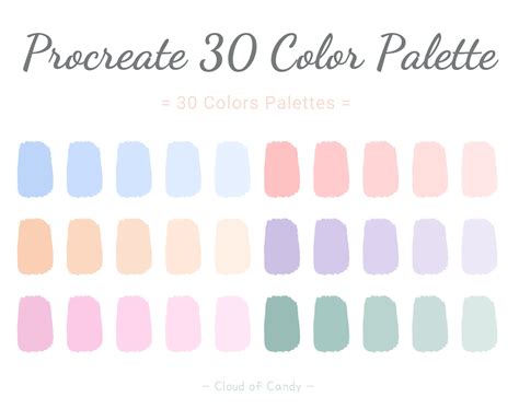 Procreate Color Palette Color Palette Pastel Color Palette