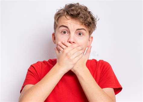 Man Covers His Mouth Speak No Evil Concept Stock Photos Free