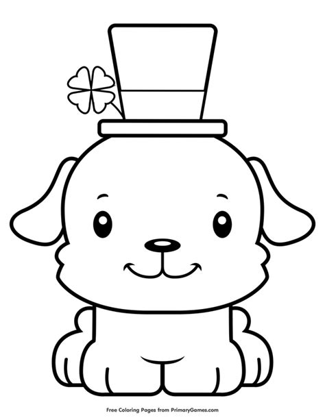 Each of the shamrocks is numbered for the color key. St. Patrick's Day Puppy Coloring Page • FREE Printable ...