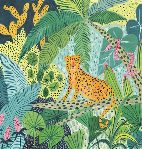 Leopard Print Botanical Print Jungle Safari Nursery Etsy