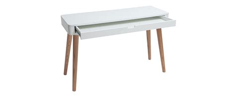 Die skandinavische leichtigkeit, aus natürlichen produkten gefertigt, wird durch dieses moderne design zum ausdruck gebracht. Schreibtisch skandinavisches Design Weiß und Holz TOTEM ...
