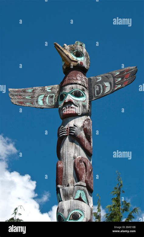 Totem Pole In Saxman Village Ketchikan Alaska Stock Photo Alamy