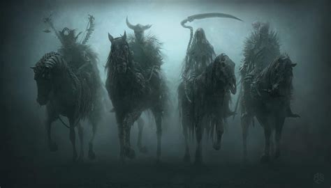 Four Horsemen Of The Apocalypse Dark Fantasy Fantasy Art Dark