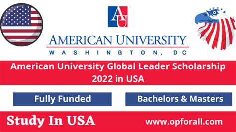 American University Emerging Global Leader Scholarship 2022 In Usa