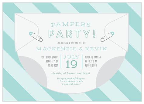 Baby Diaper Baby Shower Invitations By Basic Invite