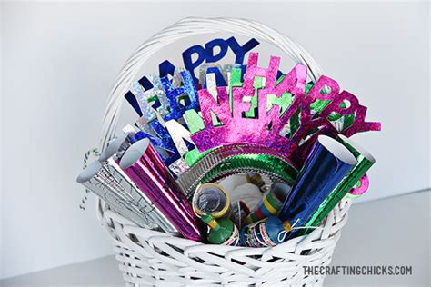 Gifts are the most wonderful way to tell your loved ones that they are special for you. New Year's Eve Gift Basket - The Crafting Chicks