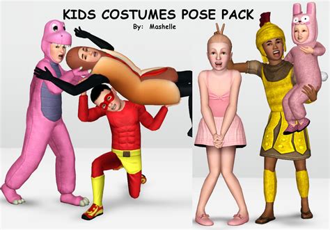 Mod The Sims Kids Costumes Pose Pack By Mashelle