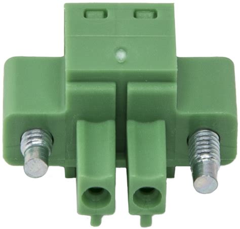 7843 Green 2 Pin Screw Terminal Plug Connector With Threaded