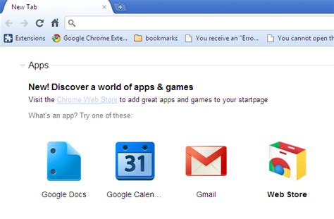 Google chrome web store has just launched. Enable Default Web Apps, new Chrome Web Store Icon on New ...