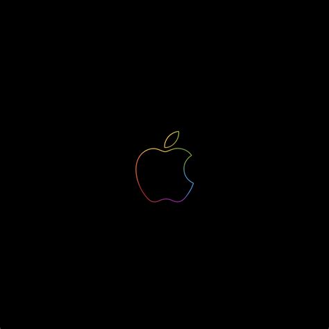 Standard 4:3 5:4 3:2 fullscreen uxga xga svga qsxga sxga dvga hvga hqvga. Apple logo 4K Wallpaper, Colorful, Outline, Black background, iPad, HD, Technology, #789