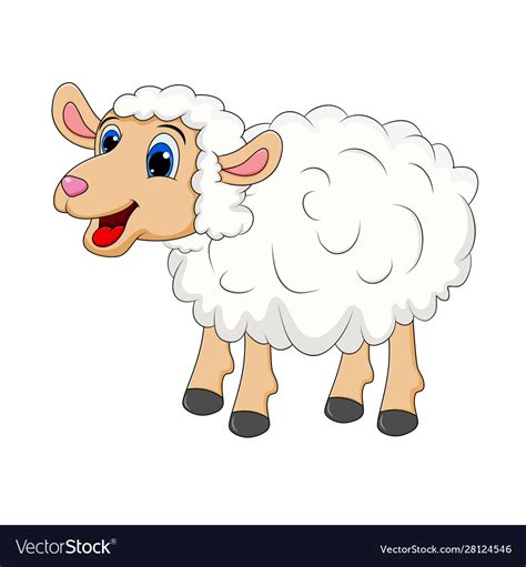 Sheep Cartoon Mascot Character Standing For Farm Vector Image