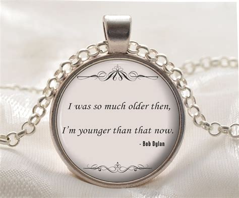 quote necklace pendant inspirational necklace bob dylan etsy