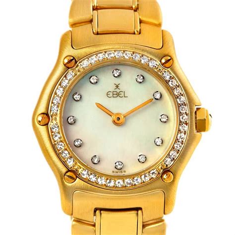 Ebel Ladies 18k Yellow Gold Diamond Watch 890910 Swisswatchexpo