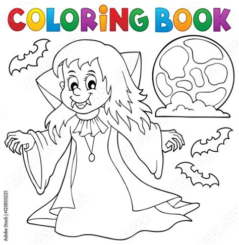 Coloring Book Vampire Girl Theme 1 Stockfotos Und Lizenzfreie