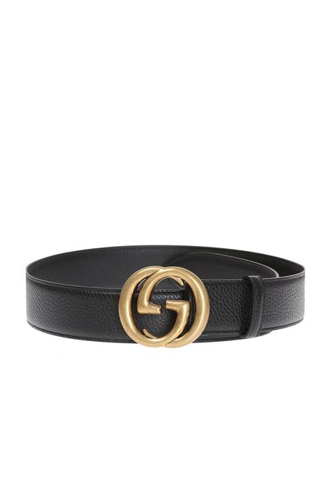 Gucci Leather Logo Buckle Belt In Black For Men Lyst