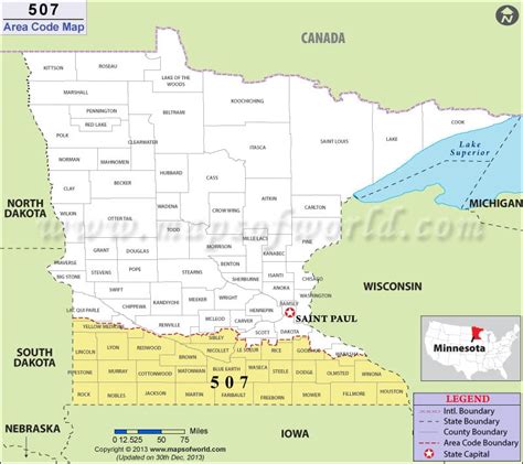 507 Area Code Map Where Is 507 Area Code In Minnesota