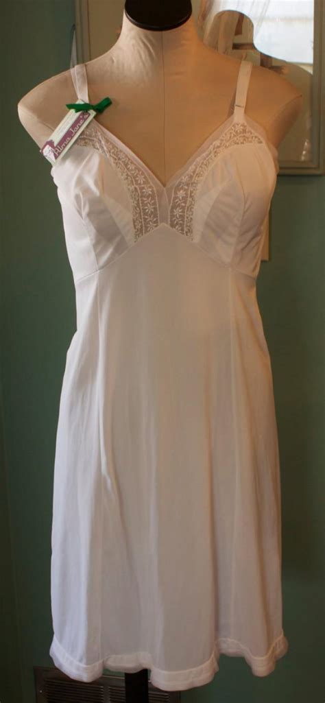 vintage white slip by goddard artemis women s size 38 average embroidered white slips lacy