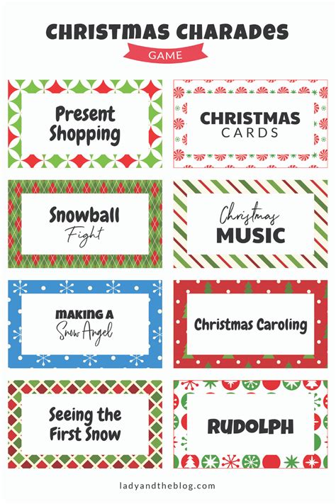 Christmas Charades Party Game Free Printable For The Holiday