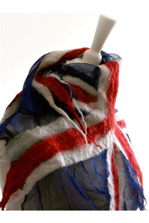 United Kingdom Union Jack Nuno Felt Scarf Wool And Silk Scarf