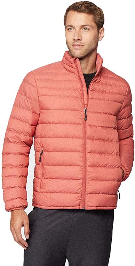 32 Degrees Mens Ultra Light Down Packable Jacket Muted Pink Orange
