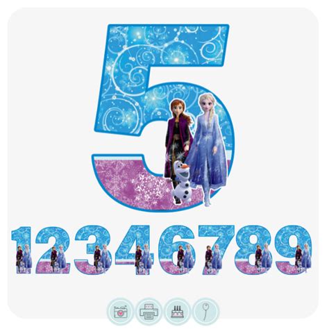 Number Shape Edible Icing Images Frozen Edible Cake Toppers