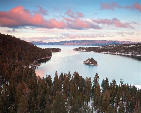 Beautiful Lake Tahoe California Stock Image Image Of Forest Clouds