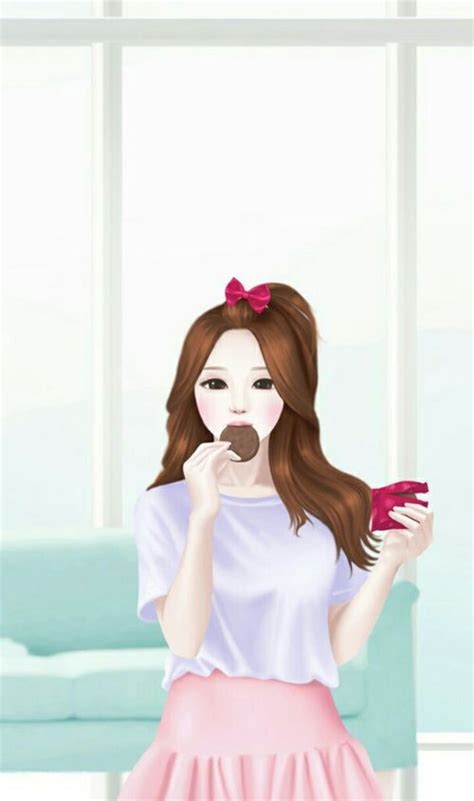 Pink Wallpaper Gambar Kartun Comel Korea 200 Lovely Girls Ideas In