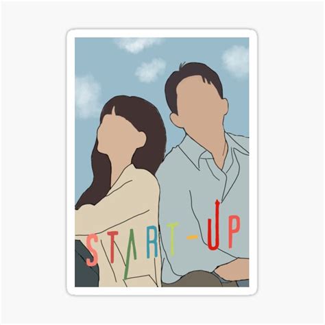 This will cut your t shirt advertising expenses by half and it's easier to clean up. "Start-Up Kdrama " Sticker by artemlie | Redbubble