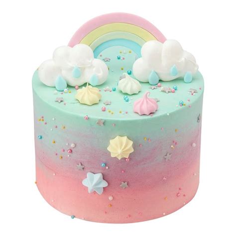 Rainbow And Clouds Cake Cloud Cake Rainbow Cake Cake