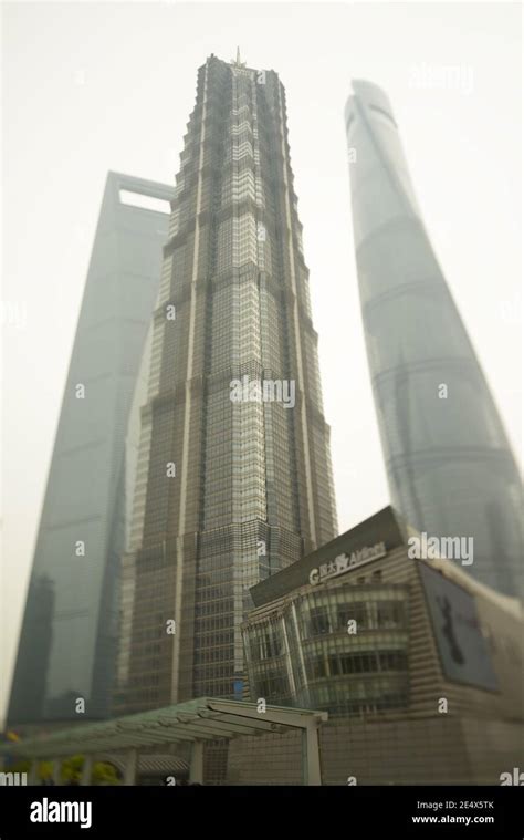 Shanghai April 16 2015 Jin Mao New Shanghai Tower And Shanghai World