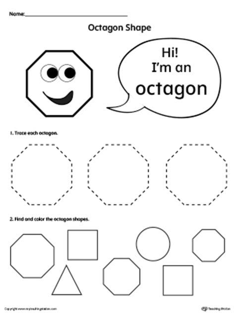 Trace and Color Octagon Shapes | MyTeachingStation.com