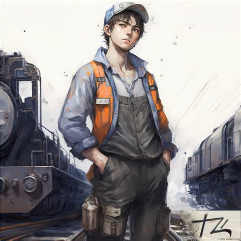 Anime Rail Worker 1 By Taggedzi On Deviantart