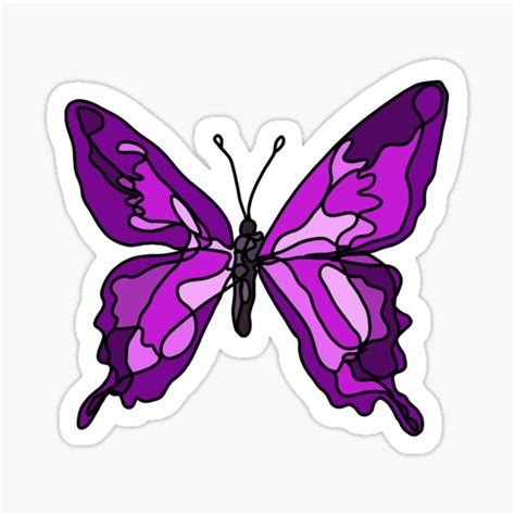 Purple Butterfly Sticker By Mashilinda Redbubble