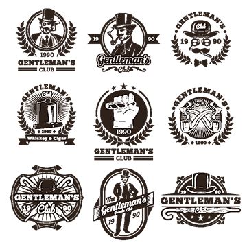 168 gentleman jack free vectors on ai, svg, eps or cdr. Set Of Vintage Gentleman Emblems Labels, Gentleman, Club ...