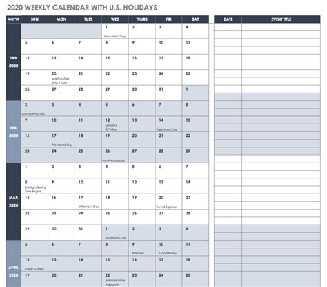 2020 Employee Vacation Planner Template Example Calendar Printable