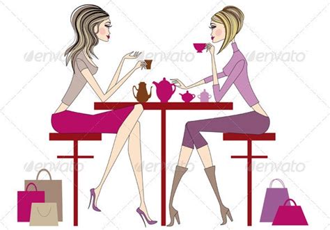 Women Drinking Coffee And Tea By Amourfou Graphicriver