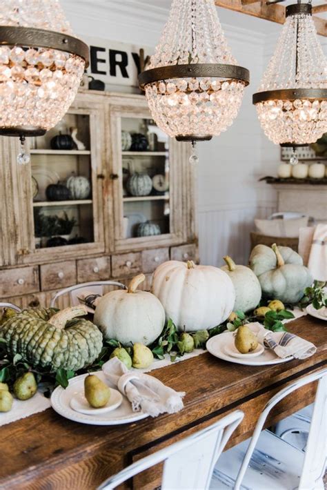 Happy Fall Rustic Pumpkin And Pear Farmhouse Table Farmhouse Table