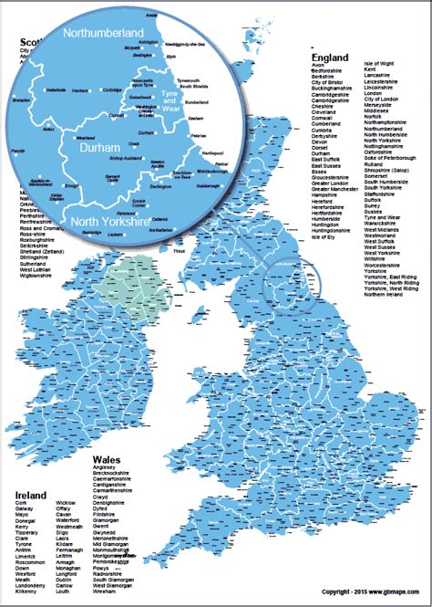 Uk Map Counties And Cities Map Vector